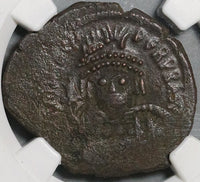 513 NGC Ch VF Heraclius Byzantine Empire Follis Cyzicus Overstruck (21092801C)