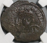 513 NGC Ch VF Heraclius Byzantine Empire Follis Cyzicus Overstruck (21092801C)