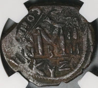 513 NGC Ch VF Heraclius Byzantine Empire Follis Cyzicus Overstruck (21092801C)