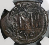 513 NGC Ch VF Heraclius Byzantine Empire Follis Cyzicus Overstruck (21092801C)