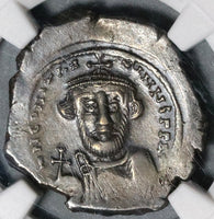 641 NGC Ch VF Constans II Hexagram Byzantine Silver Pedigree Coin (20052201C)