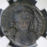 539 NGC Fine Justinian I Byzantine Empire 20 Nummi 1/2 Follis Rare Carthage Mint Year 13 (21092301C)