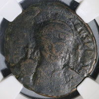 539 NGC Fine Justinian I Byzantine Empire 20 Nummi 1/2 Follis Rare Carthage Mint Year 13 (21092301C)