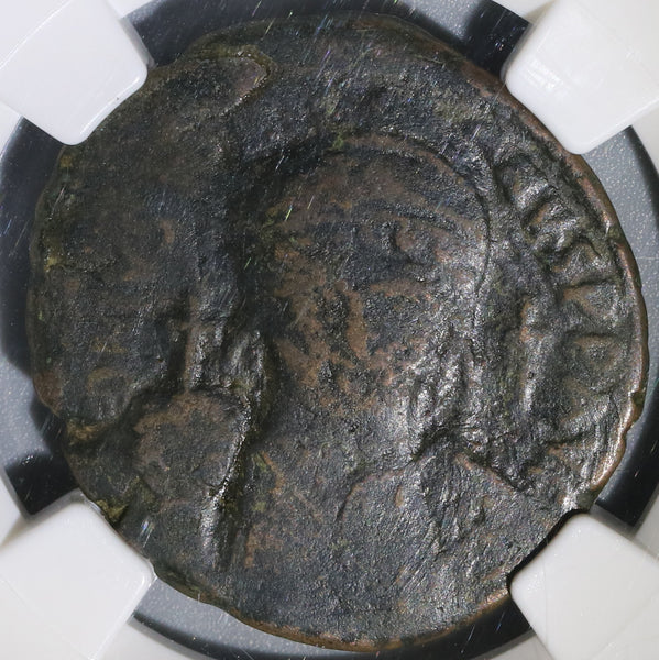 539 NGC Fine Justinian I Byzantine Empire 20 Nummi 1/2 Follis Rare Carthage Mint Year 13 (21092301C)