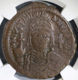 549 Justinian I Byzantine Empire Follis Antioch Mint Year 23 NGC F (18110301C)