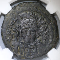 565 NGC VF Justin II Byzantine Follis Antioch Mint Pedigree (18121801C)
