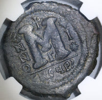 565 NGC VF Justin II Byzantine Follis Antioch Mint Pedigree (18121801C)