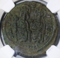 574 NGC AU Justin II & Sophia Byzantine Follis Cyzcus Mint Pedigree (18121702C)