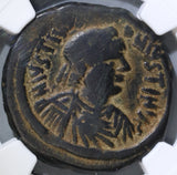 527 NGC F Justin I & Justinian I Byzantine Empire Follis Nicomedia Mint Rare Joint Reign Coin (18121602C)