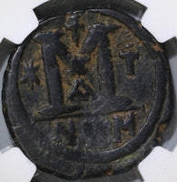 527 NGC F Justin I & Justinian I Byzantine Empire Follis Nicomedia Mint Rare Joint Reign Coin (18121602C)