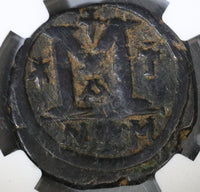 527 NGC F Justin I & Justinian I Byzantine Empire Follis Nicomedia Mint Rare Joint Reign Coin (18121602C)