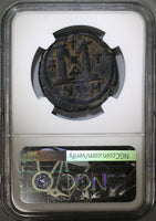 527 NGC F Justin I & Justinian I Byzantine Empire Follis Nicomedia Mint Rare Joint Reign Coin (18121602C)
