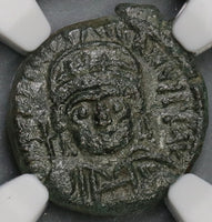 562 NGC Ch XF Ravenna Justinian I Byzantine Empire Decanummium (19070602C)