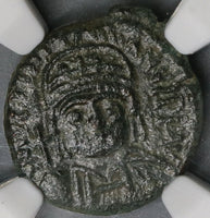 562 NGC Ch XF Ravenna Justinian I Byzantine Empire Decanummium (19070602C)