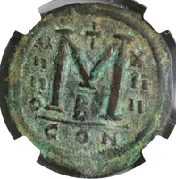540 Justinian I Byzantine Empire Dated Follis Constantinople Mint NGC VF (19081201C)