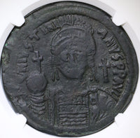 539 NGC VF Justinian I Byzantine Empire Follis Cyzicus Mint Year 13 Dated Coin  (21091902C)