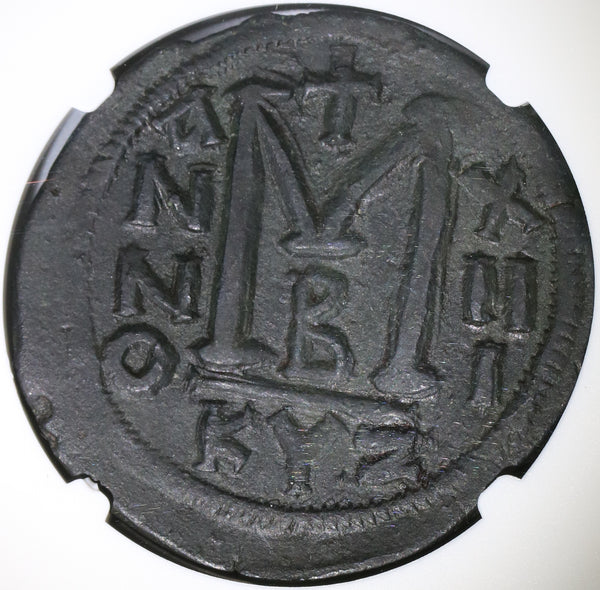 539 NGC VF Justinian I Byzantine Empire Follis Cyzicus Mint Year