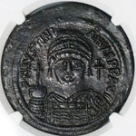 538 NGC AU Justinian I Byzantine Empire Follis Nicomedia Mint Dated Coin (21010201C)