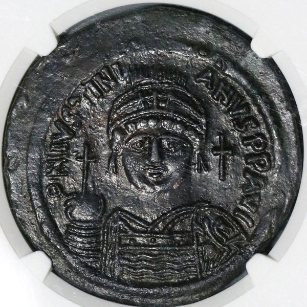 538 NGC AU Justinian I Byzantine Empire Follis Nicomedia Mint Dated Coin (21010201C)