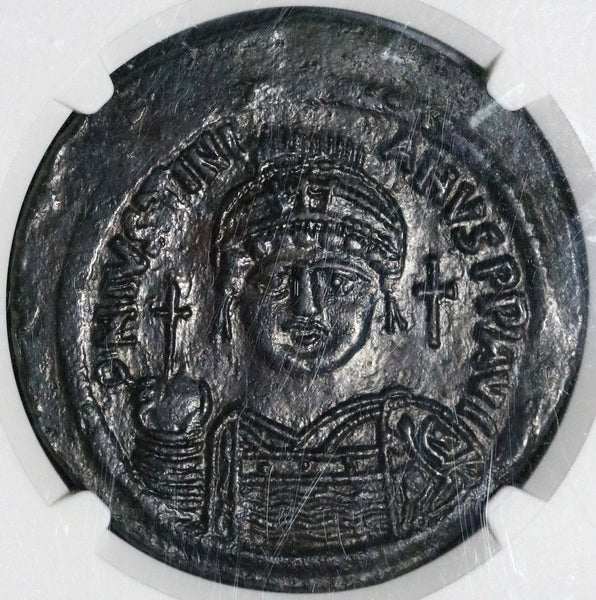 ☪取引 538 NGC AU Justinian I Byzantine Empire Follis Nicomedia Mint