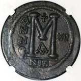 538 NGC AU Justinian I Byzantine Empire Follis Nicomedia Mint Dated Coin (21010201C)