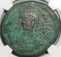 539 Justinian I Byzantine Dated Follis Antioch Mint Year 13 NGC VF Pedigree (20012802C)
