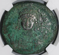 539 Justinian I Byzantine Dated Follis Antioch Mint Year 13 NGC VF Pedigree (20012802C)
