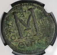 539 Justinian I Byzantine Dated Follis Antioch Mint Year 13 NGC VF Pedigree (20012802C)