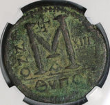539 Justinian I Byzantine Dated Follis Antioch Mint Year 13 NGC VF Pedigree (20012802C)