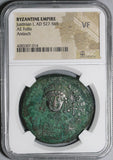 539 Justinian I Byzantine Dated Follis Antioch Mint Year 13 NGC VF Pedigree (20012802C)