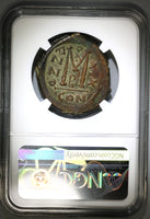 601 Maurice Tiberius Byzantine Follis Year 20 NGC AU Pedigree (19041701C)