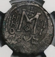 584 NGC VF Maurice Tiberius Byzantine Empire Follis Cyzicus Year 3 (21082903C)