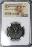 584 NGC VF Maurice Tiberius Byzantine Empire Follis Cyzicus Year 3 (21082903C)