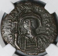 589 NGC VF Maurice Tiberius Byzantine Empire Follis Cyzicus Year 8 (21082904C)