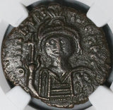 589 NGC VF Maurice Tiberius Byzantine Empire Follis Cyzicus Year 8 (21082904C)