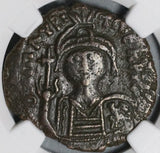 589 NGC VF Maurice Tiberius Byzantine Empire Follis Cyzicus Year 8 (21082904C)