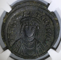 578 Tiberius II Constantine Byzantine 3/4 Follis NGC VF Pedigree (19041602C)