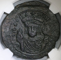 578 Tiberius II Constantine Byzantine Follis NGC Ch XF Pedigree (19041603C)