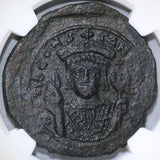 578 Tiberius II Constantine Byzantine Follis NGC Ch XF Pedigree (19041603C)