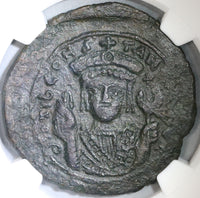 578 Tiberius II Constantine Byzantine Follis NGC Ch XF Pedigree (19041603C)