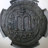 578 Tiberius II Constantine Byzantine Follis NGC Ch XF Pedigree (19041603C)