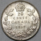 1917 Canada George V UNC 10 Cents Dime Coin (21042503R)