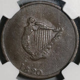 1820 NGC VF 30 Lower Canada 1/2 Penny Token 9 String Harp LC-60C2 Coin (21100905C)