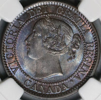 1859 NGC MS 63+ Canada 1 Cent Narrow 9 Victoria Coin (18042801D)