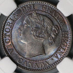 1859 NGC MS 63+ Canada 1 Cent Narrow 9 Victoria Coin (18042801D)