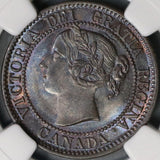 1859 NGC MS 63+ Canada 1 Cent Narrow 9 Victoria Coin (18042801D)