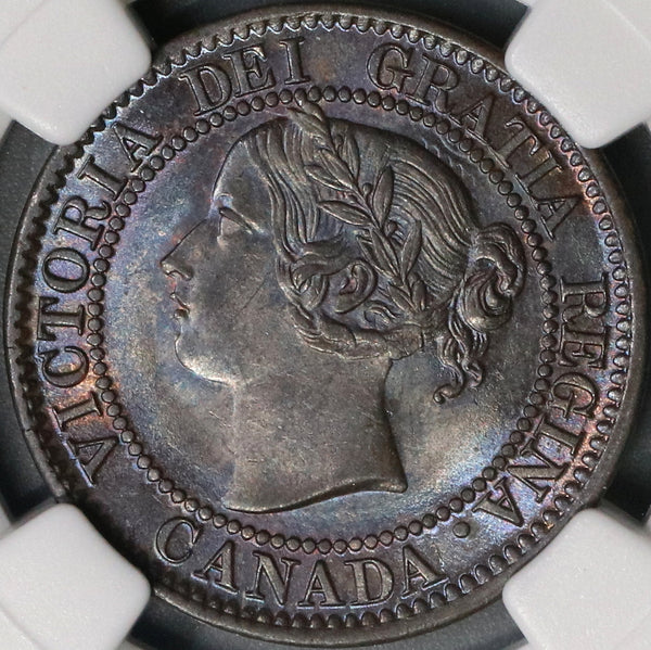 1859 NGC MS 63+ Canada 1 Cent Narrow 9 Victoria Coin (18042801D)