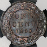 1859 NGC MS 63+ Canada 1 Cent Narrow 9 Victoria Coin (18042801D)