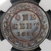 1859 NGC MS 63+ Canada 1 Cent Narrow 9 Victoria Coin (18042801D)