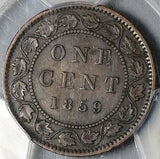 1859 PCGS VF 35 Canada Victoria Large Cent Narrow 9 Penny Coin (23020904C)